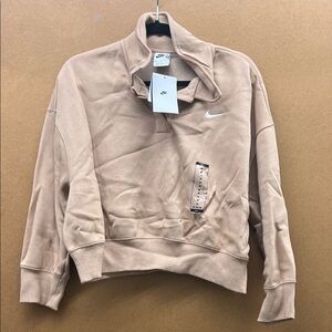 Nike Beige High-Collar Sweatshirt